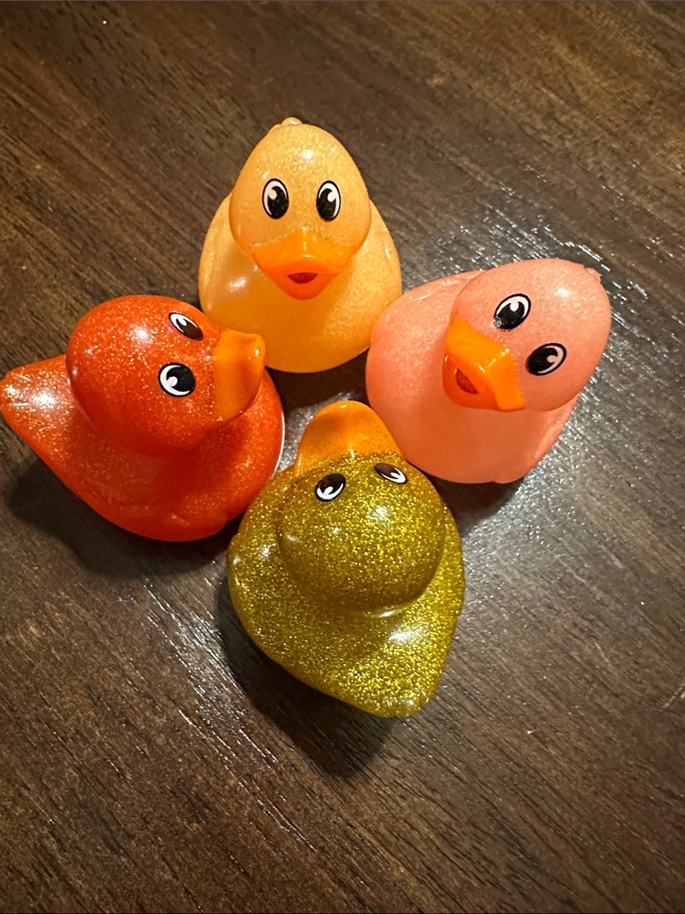 Glitter rubber Duck - Orange, Yellow, Pink, Gold